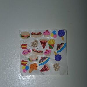 Assorted Food Party Sticker Sheet - Colorful Fun Accents